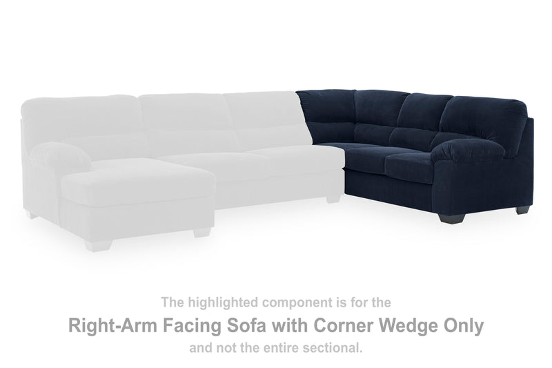 SimpleJoy Right-Arm Facing Sofa with Corner Wedge
