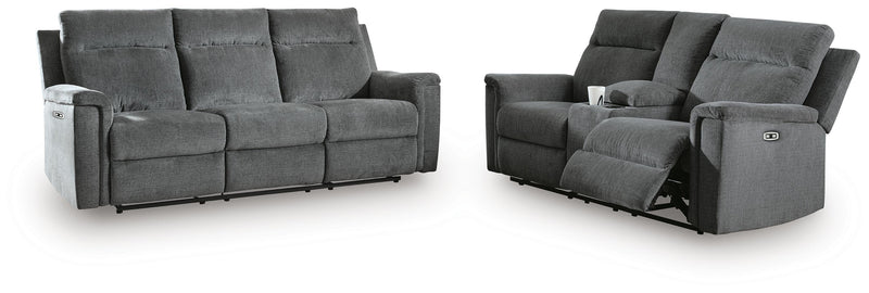 Barnsana Power Reclining Sofa and Loveseat
