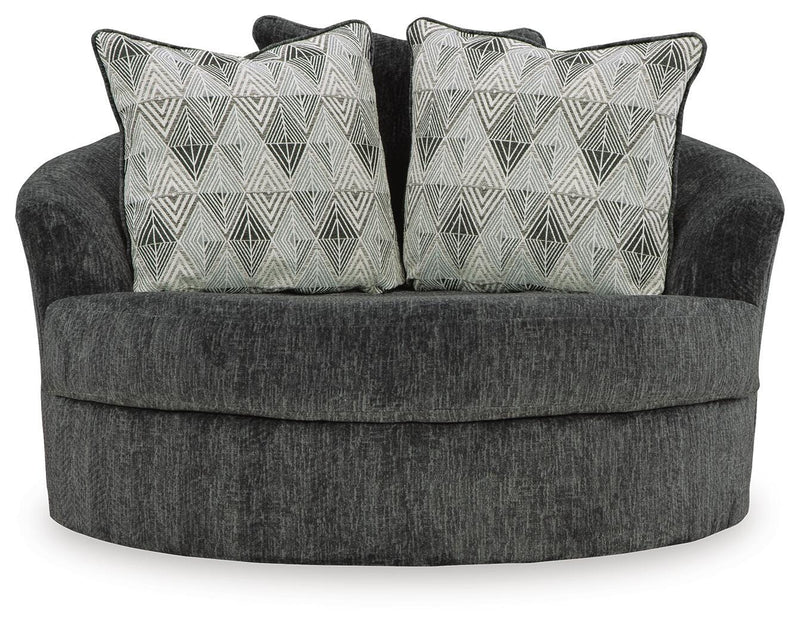 Biddeford 2-Piece Sectional and Oversized Swivel Accent Chair