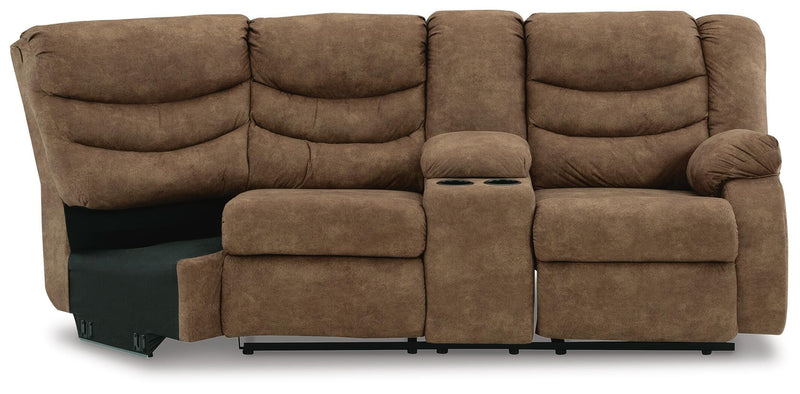 Partymate Right-Arm Facing Reclining Loveseat with Half Wedge Console
