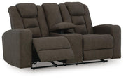 Mayhem Madness Glider Reclining Loveseat with Console