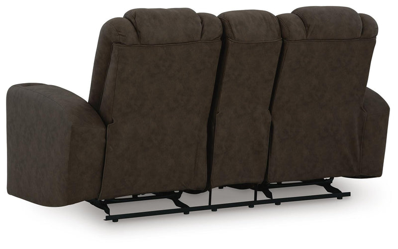 Mayhem Madness Glider Reclining Loveseat with Console