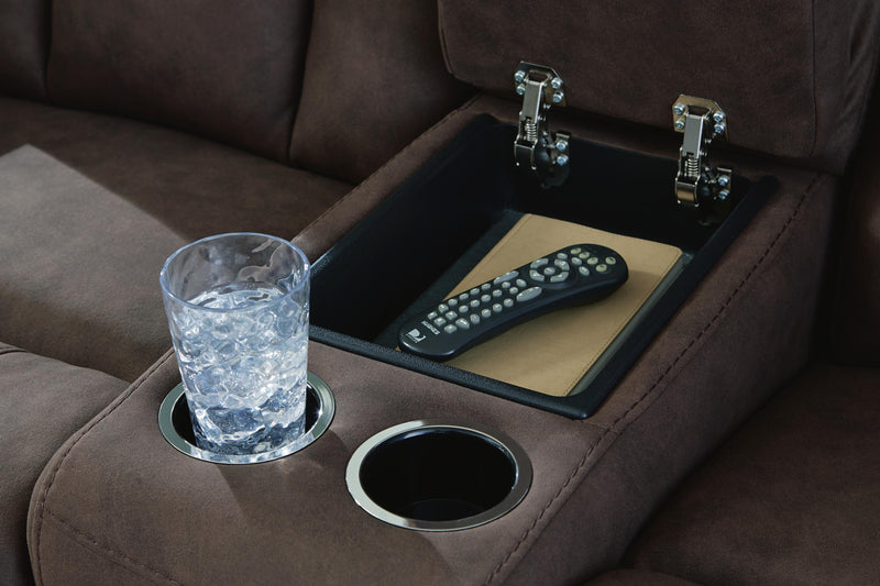 Mayhem Madness Glider Reclining Loveseat with Console