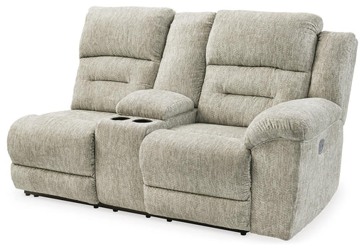 Family Den Right-Arm Facing Power Reclining Loveseat with Console