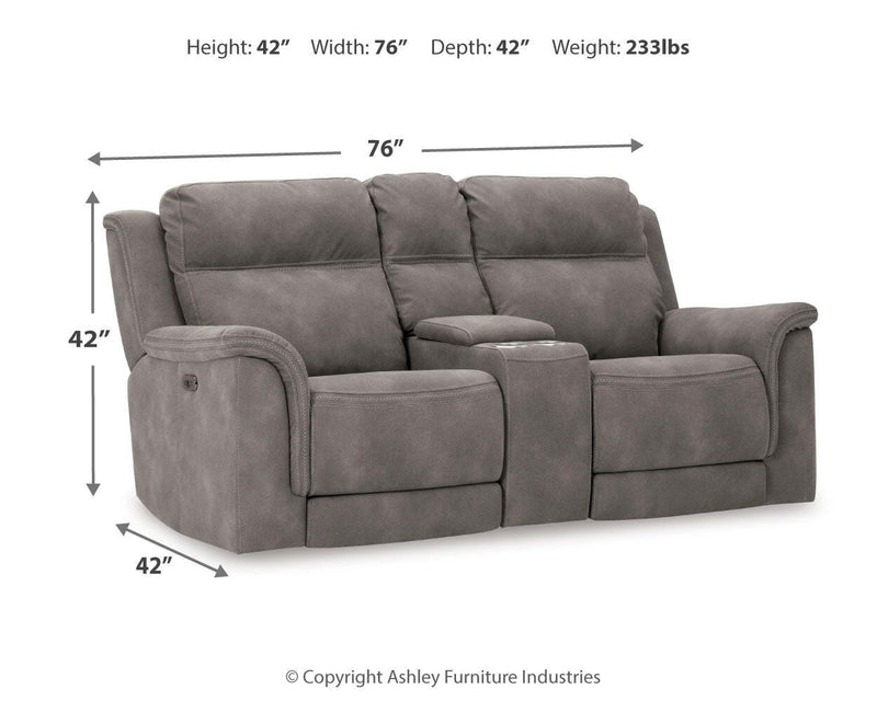 Next-Gen Durapella Power Reclining Loveseat with Console