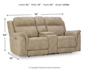 Next-Gen Durapella Power Reclining Loveseat with Console