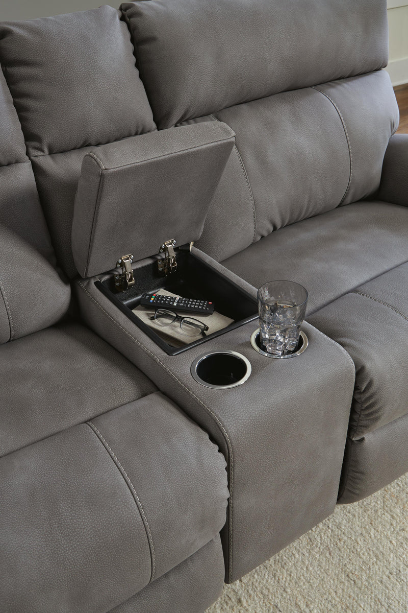 Next-Gen Durapella 3-Piece Power Reclining Sectional Loveseat with Console