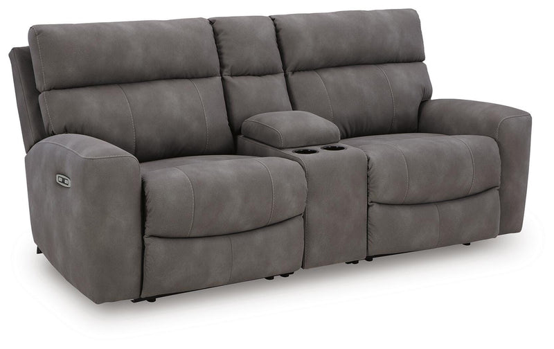 Next-Gen Durapella 3-Piece Power Reclining Sectional Loveseat with Console