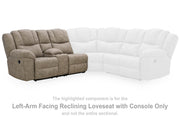 Pearce-Pike Left-Arm Facing Reclining Loveseat with Console