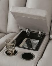 Elevate Edges Glider Reclining Loveseat with Console