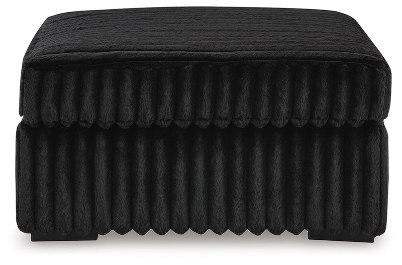 Midnight-Madness 2-Piece Sectional and Oversized Accent Ottoman