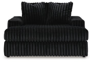 Midnight-Madness 3-Piece Sectional, Chaise and Oversized Accent Ottoman
