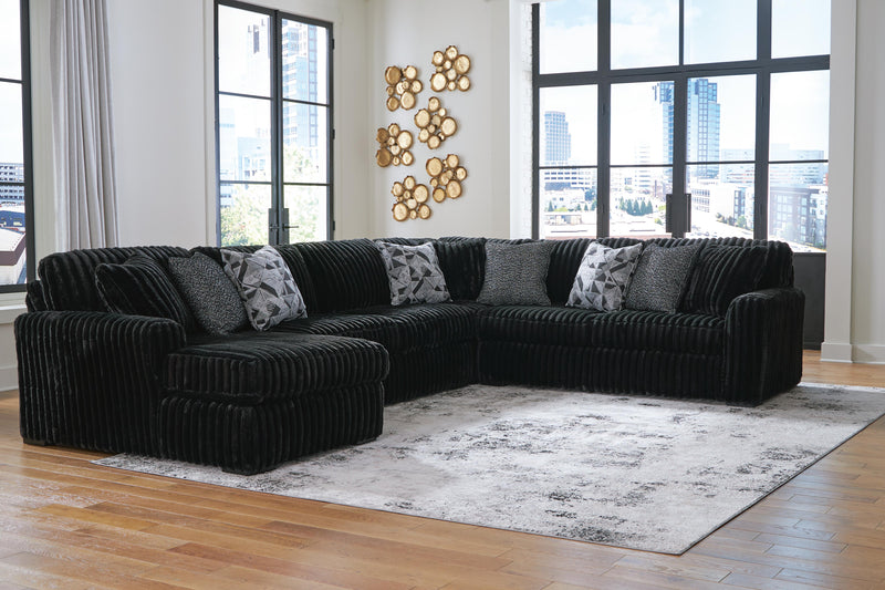 Midnight-Madness 4-Piece Sectional with Chaise