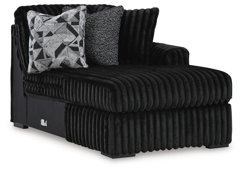 Midnight-Madness 2-Piece Sectional and Oversized Accent Ottoman