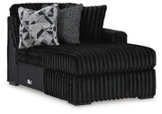 Midnight-Madness 4-Piece Sectional and Oversized Chaise