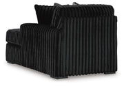 Midnight-Madness 4-Piece Sectional and Oversized Chaise