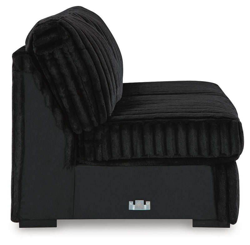 Midnight-Madness 4-Piece Sectional and Oversized Accent Ottoman