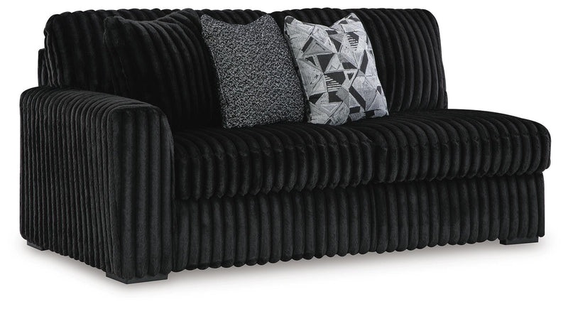 Midnight-Madness 3-Piece Sectional and Oversized Ottoman