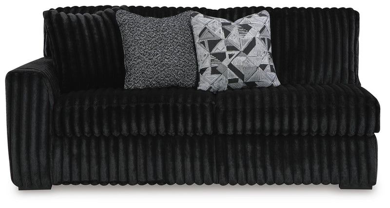Midnight-Madness 2-Piece Sectional and Oversized Accent Ottoman