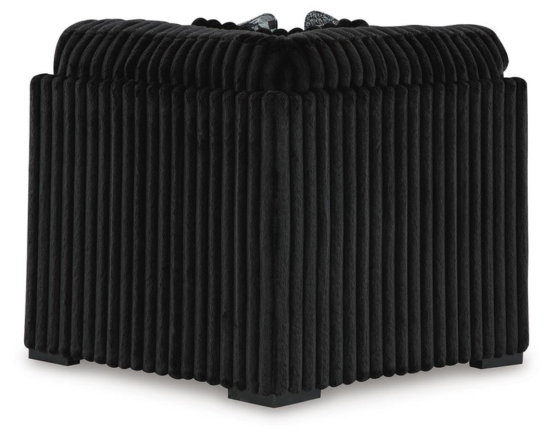 Midnight-Madness 3-Piece Sectional, Chaise and Oversized Accent Ottoman