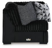Midnight-Madness 3-Piece Sectional, Chaise and Oversized Accent Ottoman