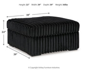 Midnight-Madness 3-Piece Sectional and Oversized Ottoman