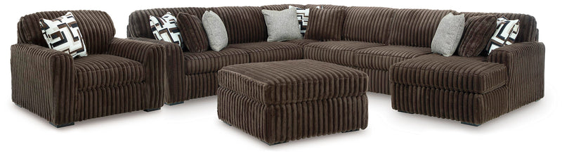 Midnight-Madness 4-Piece Sectional with Chaise, Oversized Chair and Ottoman