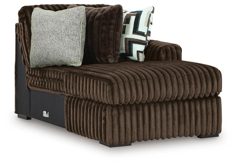 Midnight-Madness 4-Piece Sectional with Chaise, Oversized Chair and Ottoman