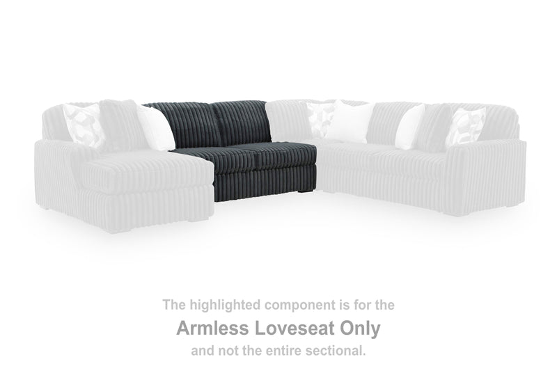 Midnight-Madness Armless Loveseat