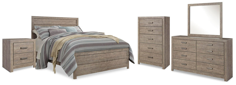 Culverbach Queen Panel Bed, Dresser, Mirror, Chest and 2 Nightstands