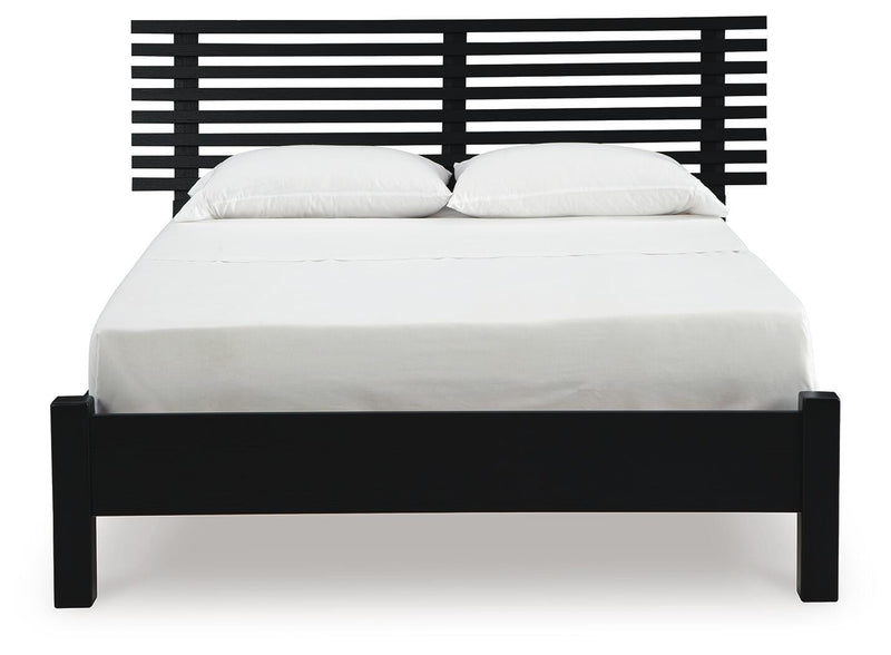 Danziar Full Panel Slat Bed, Dresser and Mirror