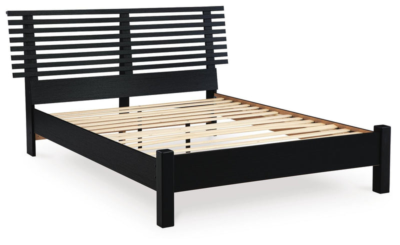 Danziar Full Panel Slat Bed, Dresser and Mirror