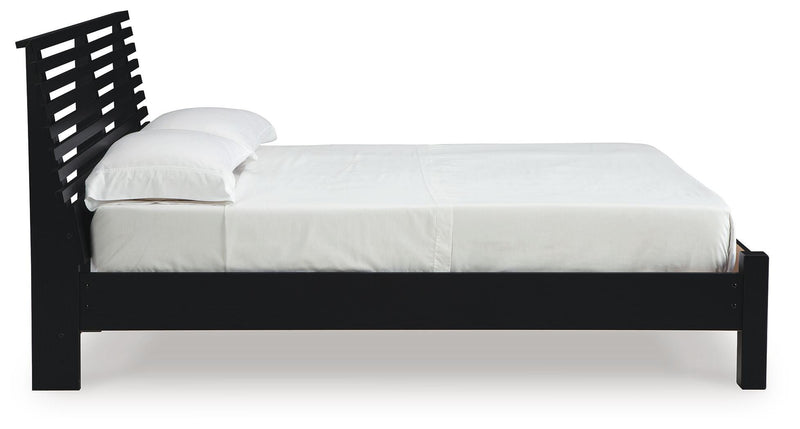 Danziar Full Panel Slat Bed, Dresser and Mirror