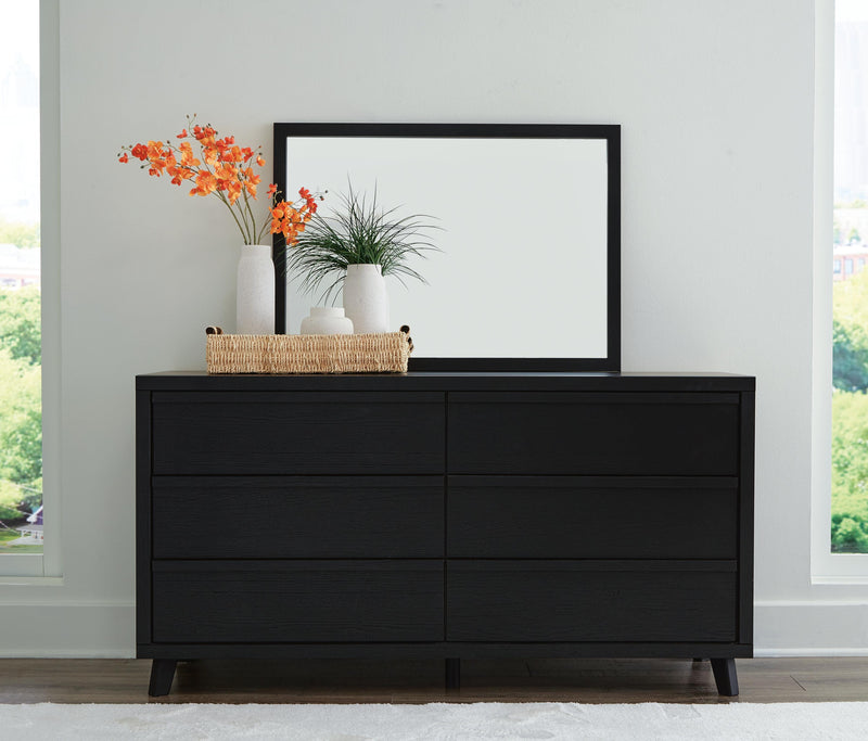 Danziar Full Panel Platform Bed, Dresser and Mirror