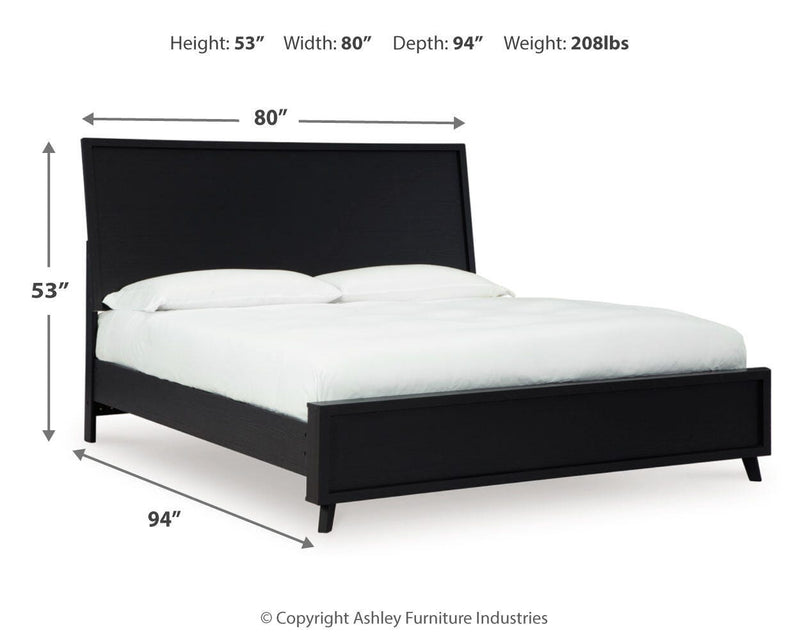 Danziar King Panel Bed, Dresser, Mirror and Nightstand