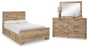 Hyanna Full Panel Bed with 1 Side Storage, Dresser and Mirror