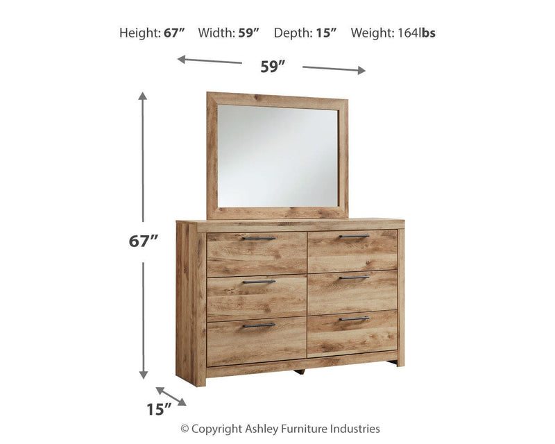 Hyanna Queen Panel Storage Bed, Dresser and Mirror