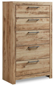 Hyanna Queen Panel Storage Bed, Dresser, Mirror, Chest and 2 Nightstands