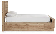 Hyanna Twin Panel Bed with 2 Side Storage, Dresser and Mirror