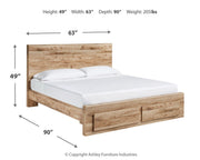 Hyanna Queen Panel Storage Bed, Dresser and Nightstand