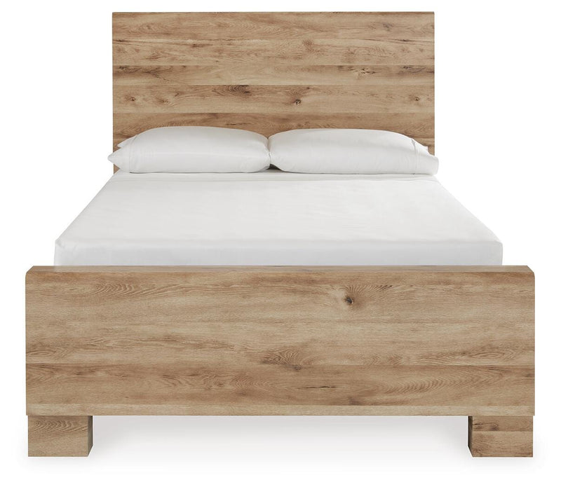 Hyanna Full Panel Bed with 2 Side Storage, Dresser and Mirror