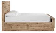 Hyanna Full Panel Bed with 1 Side Storage, Dresser and Mirror