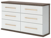 Kendanport Queen Upholstered Bed, Dresser and Nightstand
