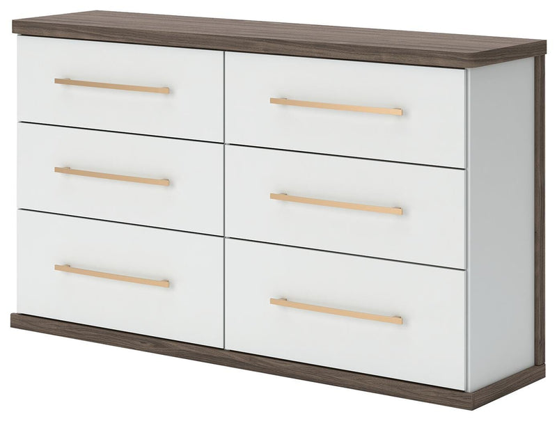 Kendanport Queen Upholstered Bed, Dresser and Nightstand