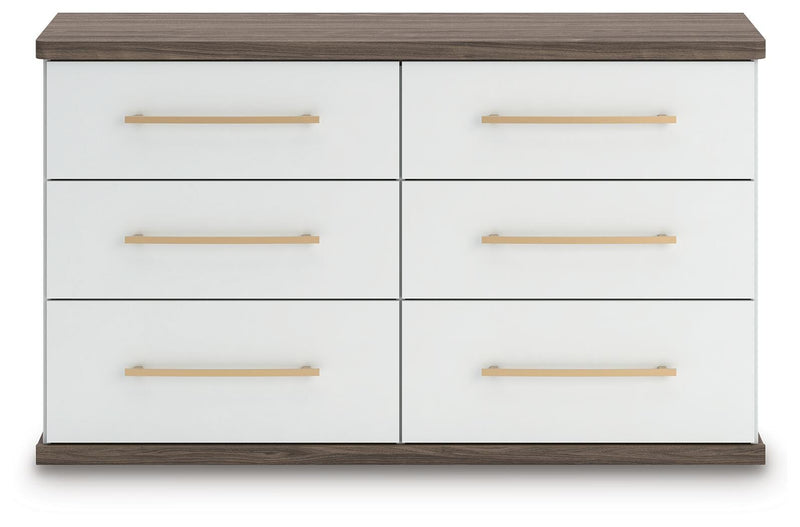Kendanport Queen Upholstered Bed, Dresser and Nightstand