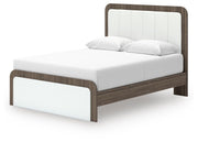 Kendanport Queen Upholstered Bed and 2 Nightstands