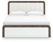 Kendanport King Upholstered Bed, Dresser and Mirror