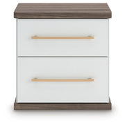 Kendanport Queen Upholstered Bed and 2 Nightstands