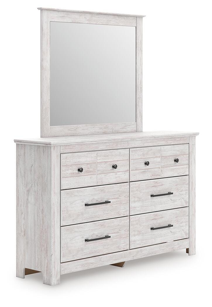 Makidern Queen Panel Storage Bed, Dresser and Mirror