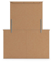 Makidern Queen Panel Bed with Storage, Dresser and Mirror